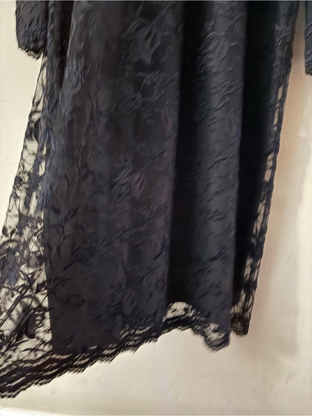 Vintage Mockneck Black Floral Lace Dress - Picture 6 of 9